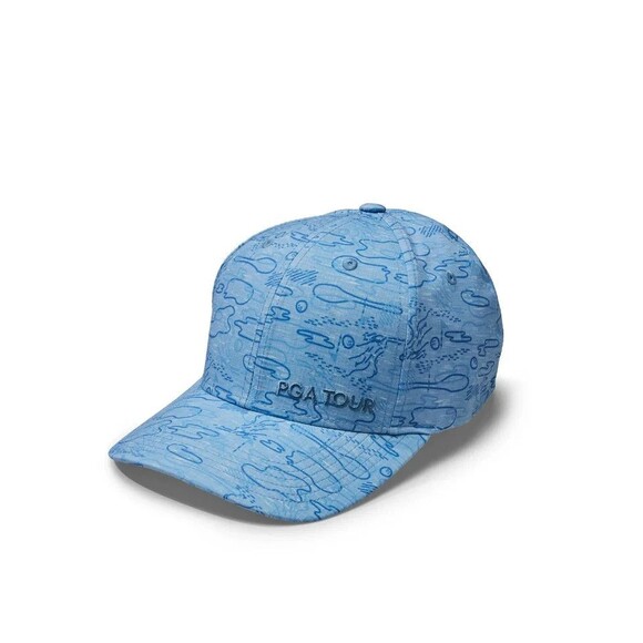 PGA Tour Mens Blue Conversational Printed Flex Cap Sweatband One Size - Picture 1 of 8